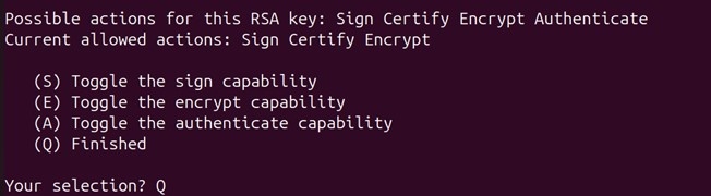 Gpg generate key confirm permissions output