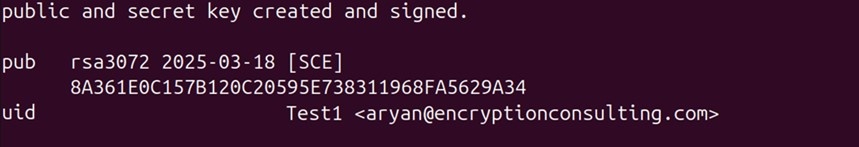 Gpg key import success output