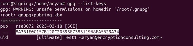 Gpg pub key id copy output