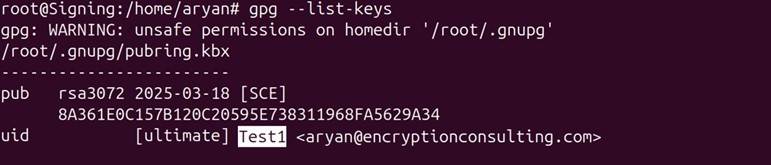 Gpg pub key uid copy output