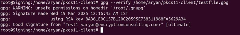 Gpg verify output