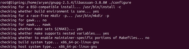 Libassuan configure output 1