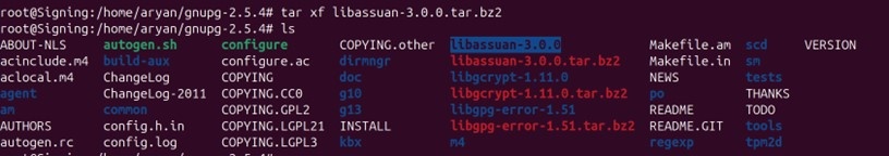 Libassuan extract output