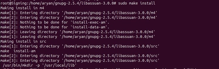 Libassuan install output