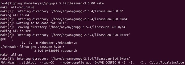 Libassuan make output