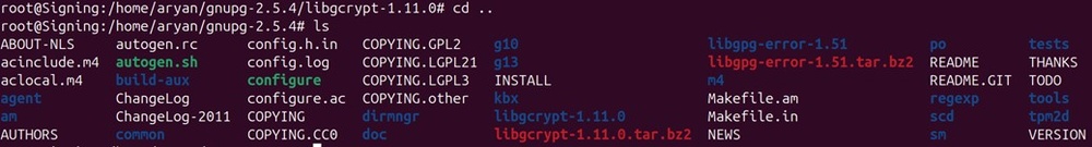 Libgcrypt cd back output
