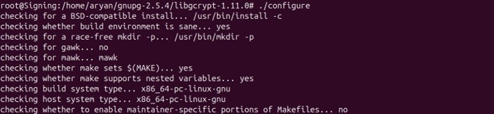 Libgcrypt configure output 1
