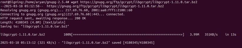 Libgcrypt download output