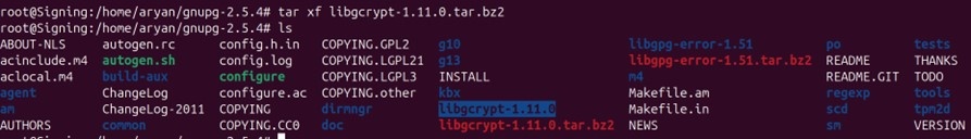 Libgcrypt extract output