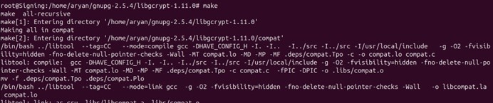 Libgcrypt make output