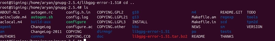 Libgpg error cd back output