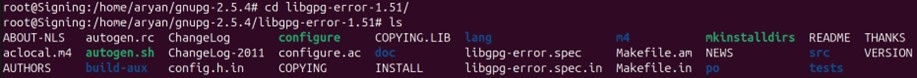 Libgpg error cd output