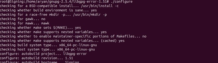 Libgpg error configure output 1