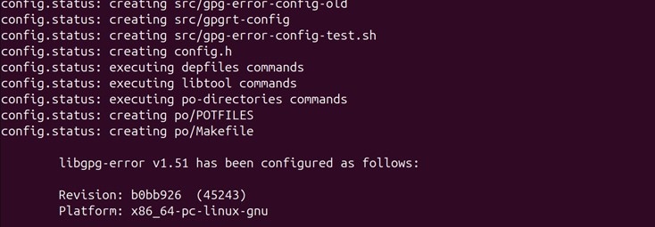 Libgpg error configure output 2