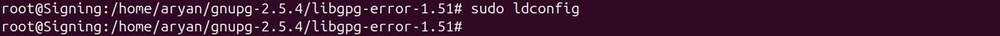 Libgpg error ldconfig output