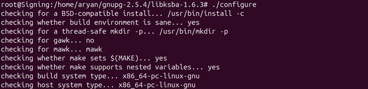 Libksba configure output 1