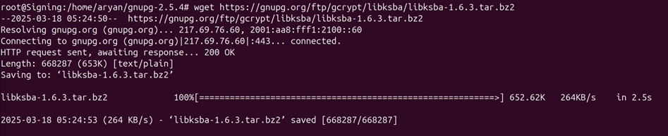 Libksba download output