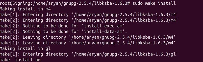 Libksba install output