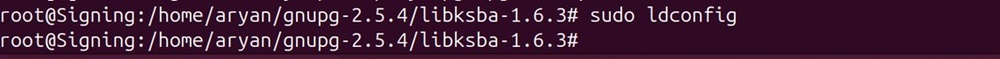 Libksba ldconfig output