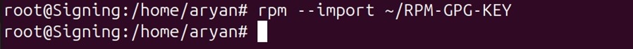 Rpm import key output