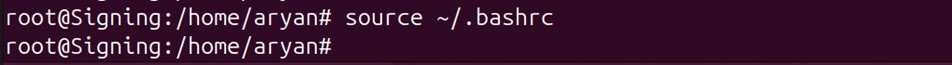 Source bashrc gpg output