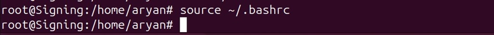 Source bashrc output