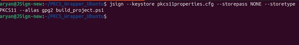 JSign sign output linux