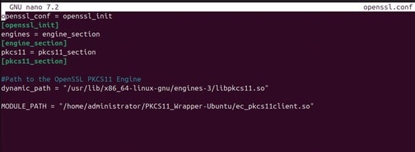 OpenSSL config file linux output