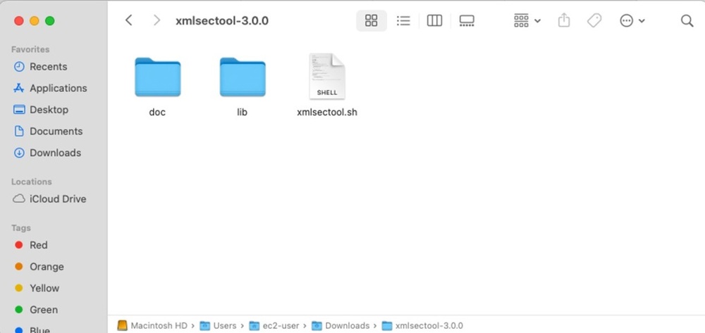 XMLSecTool shell file mac output