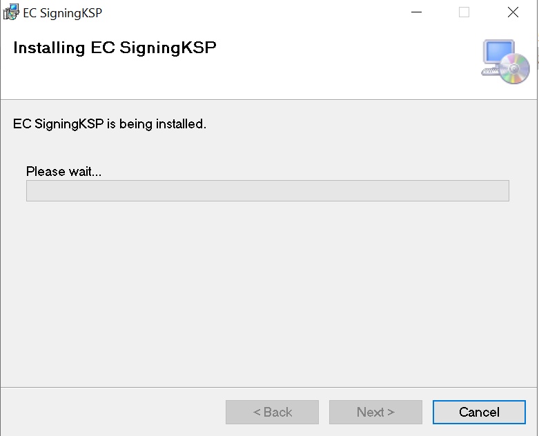 KSP install confirm output