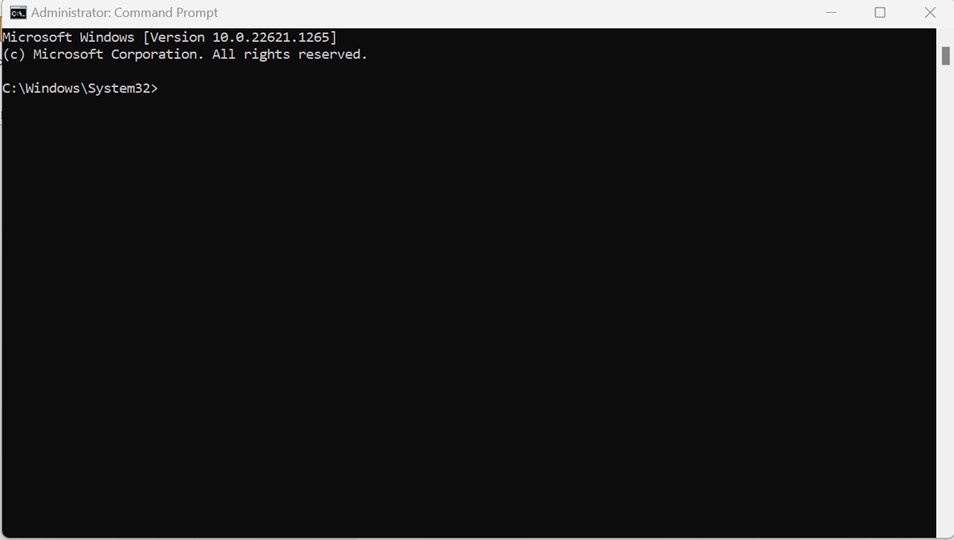 Command prompt admin output